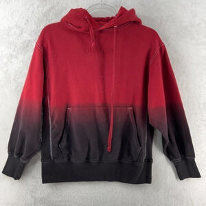 UNKNWN Hoodie‎ Mens Small Red Black Ombre Hooded Sweatshirt